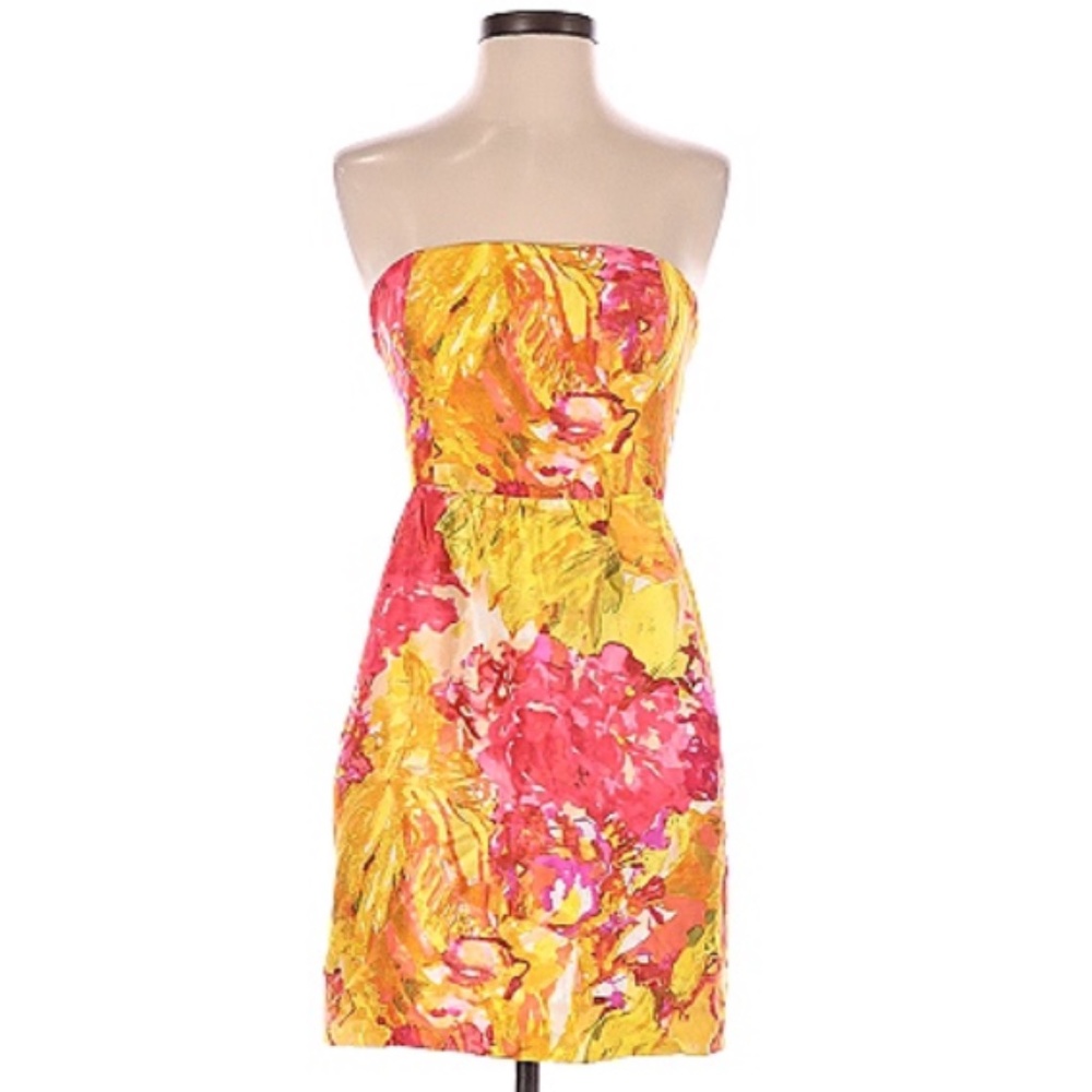 J. Crew Floral Strapless Dress
